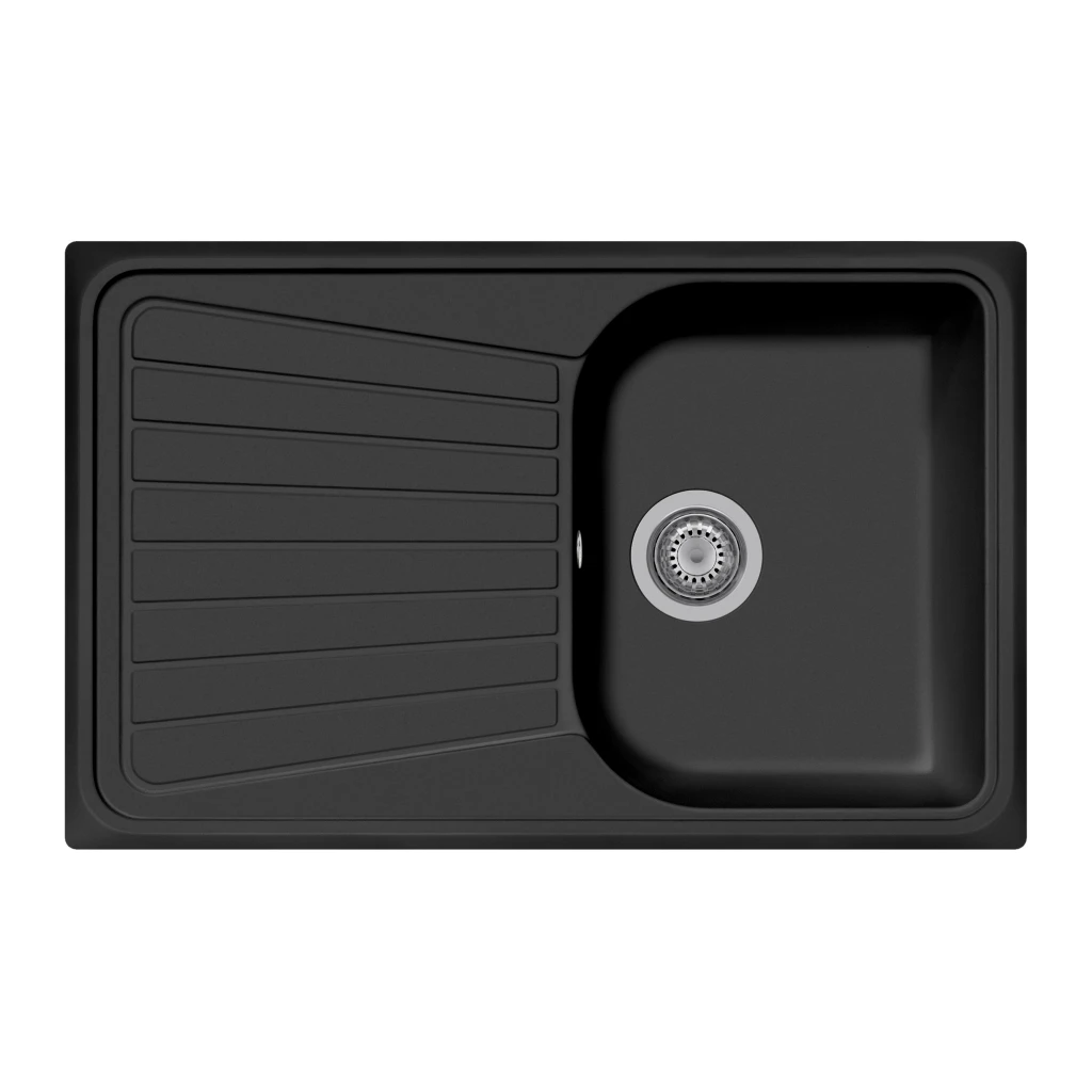 Lavello cucina nero con sgocciolatoio