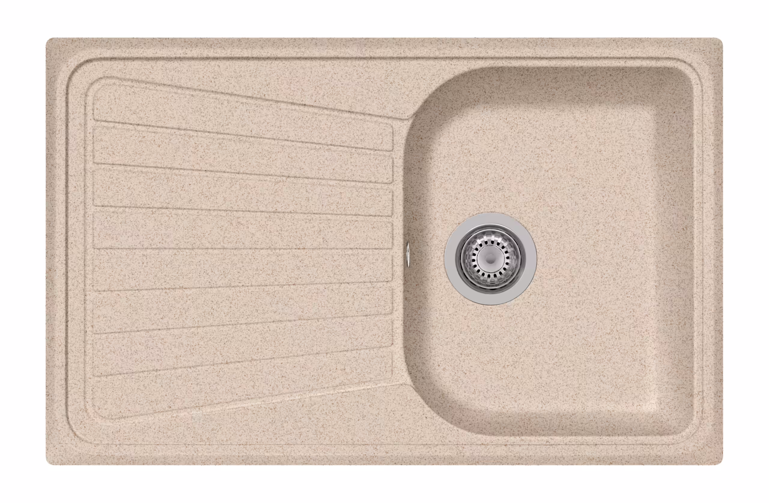 Lavello cucina beige con scivolo