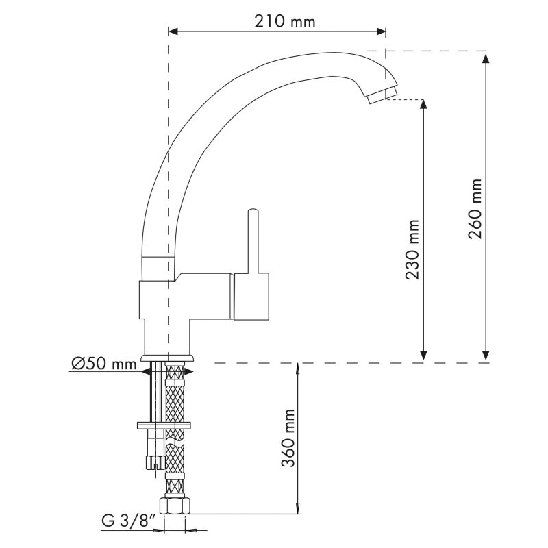 PLADOS EUROMIX Miscelatore monocomando con canna fusa-20