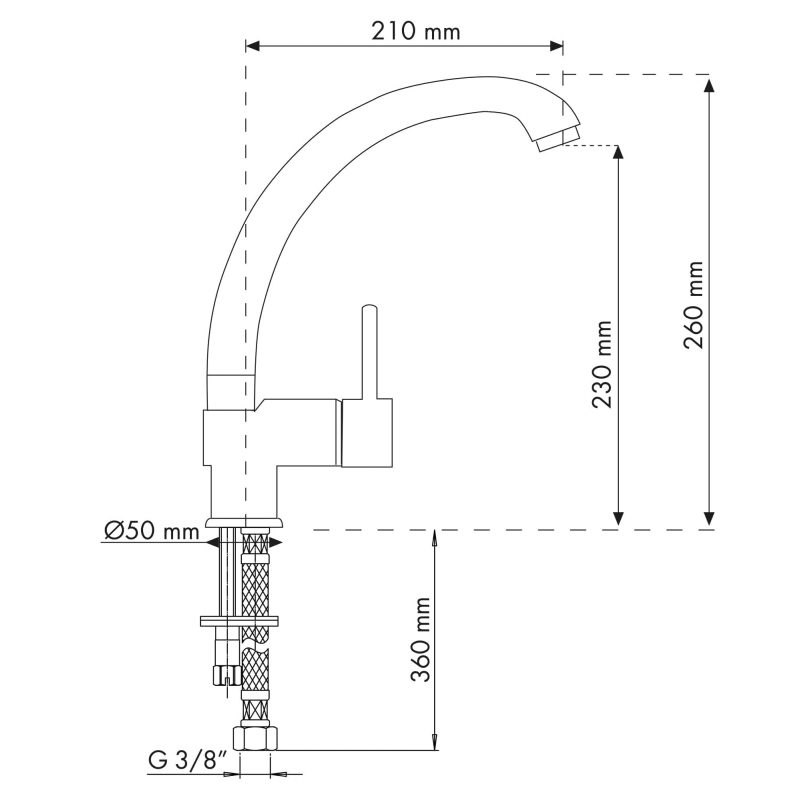 PLADOS EUROMIX Miscelatore monocomando con canna fusa-20