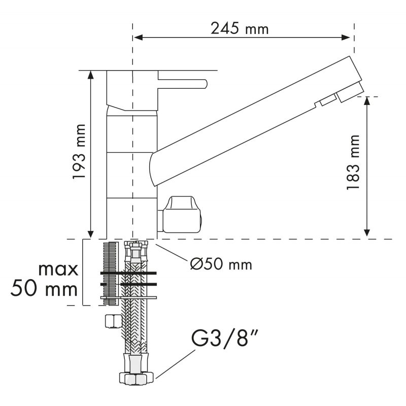 PLADOS FLO30 Miscelatore monocomando a 3 vie con bocca orientabile, con due condotti per erogare acque separate-38