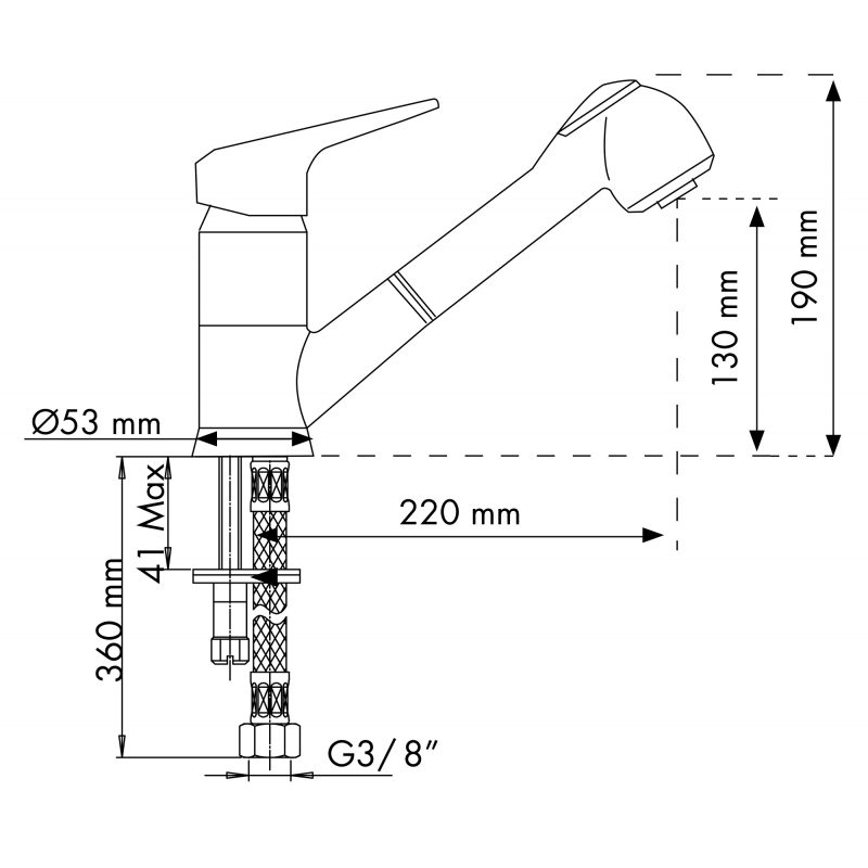 PLADOS PLUSMIXEXT Miscelatore monocomando con doccetta estraibile a doppio getto-0