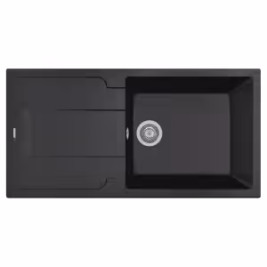 Lavello da cucina nero con sgocciolatoio