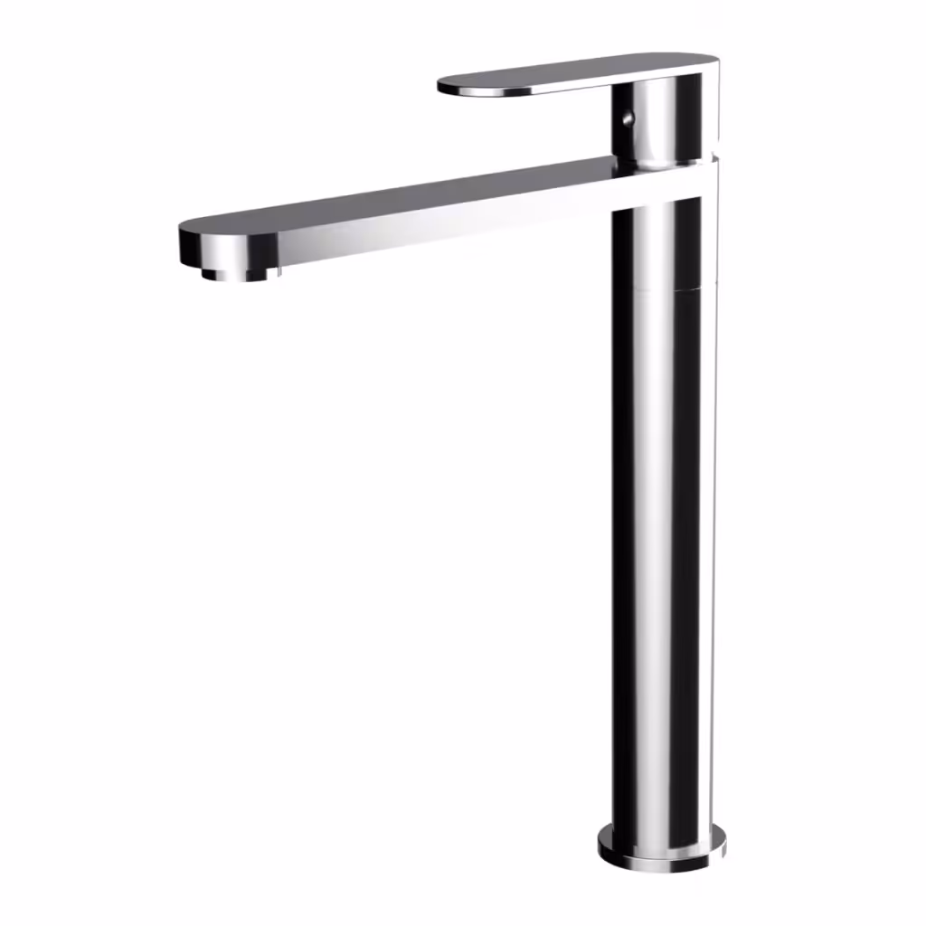 Rubinetto bagno moderno in acciaio cromato