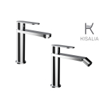 Set Miscelatore Lavabo Kisalia FUSION100 e Bidet Kisalia FUSION101 finitura CROMATA senza scarico